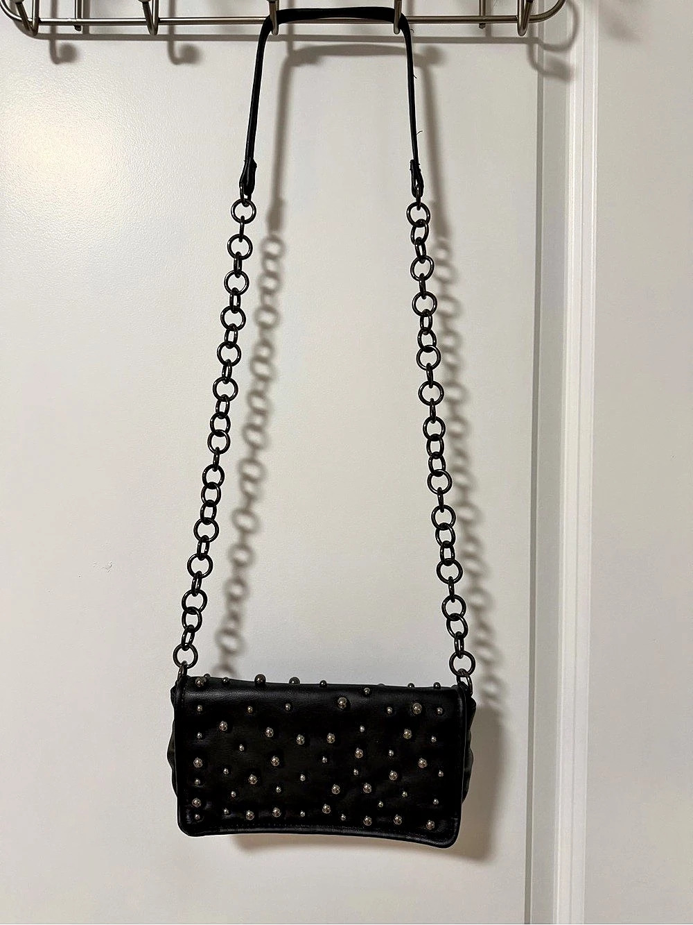 Zara Black Studded Chain Shoulder Bag